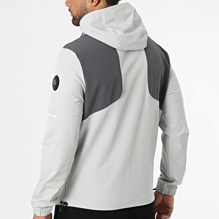 Helvetica - Veste Capuche Zippée Swindon Gris Clair Gris Anthracite