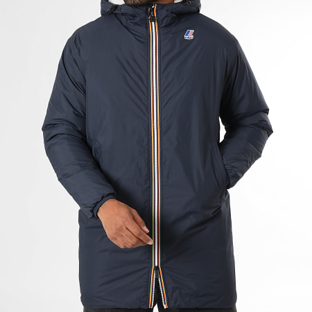 K-Way - Long Parka Le Vrai 4.0 Eiffel East Orsetto Navy Blue - Ryses