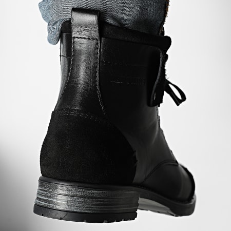 Redskins Boots Homme Yedos Noir - Cuir Véritable Montantes Élégantes Et Robuste