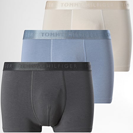 Tommy Hilfiger - Lot De 3 Boxers Trunk 2760 Beige Gris Anthracite Bleu Clair