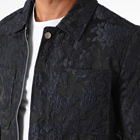 Frilivin - Veste Zippée G28 Noir Bleu Marine Floral