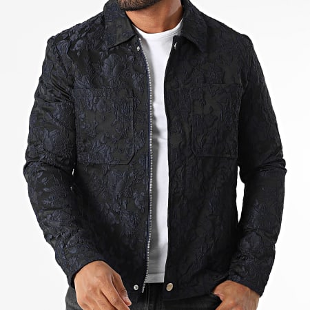 Frilivin - Veste Zippée G28 Noir Bleu Marine Floral