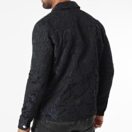 Frilivin - Veste Zippée G28 Noir Bleu Marine Floral