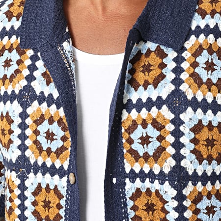 Frilivin - Chemise Manches Courtes Ajourée 275 Bleu Marine