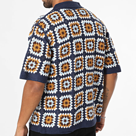 Frilivin - Chemise Manches Courtes Ajourée 275 Bleu Marine
