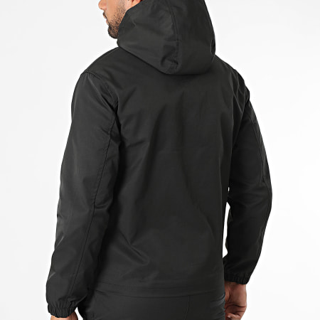 Frilivin - 506 Conjunto de chaqueta negra con capucha y cremallera y pantalón cargo