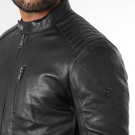 Redskins - Veste Cuir Zippée Formula Stown Noir