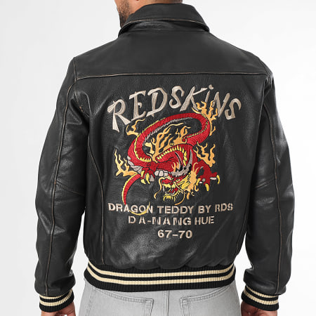 Redskins - Veste Cuir Zippée Dragon Cohiba Noir