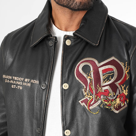 Redskins - Veste Cuir Zippée Dragon Cohiba Noir