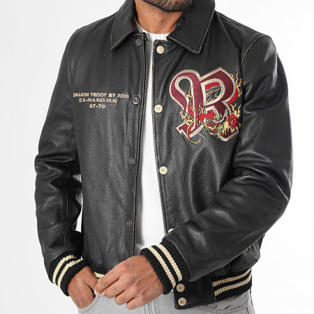Redskins - Veste Cuir Zippée Dragon Cohiba Noir