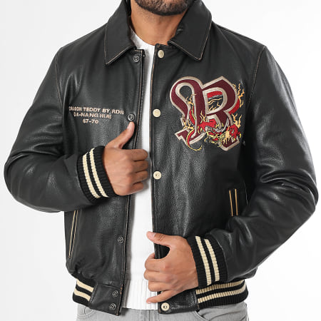 Redskins - Veste Cuir Zippée Dragon Cohiba Noir
