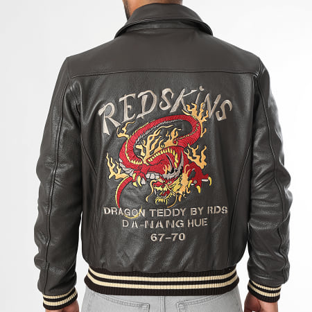 Redskins - Veste Cuir Zippée Dragon Cohiba Marron