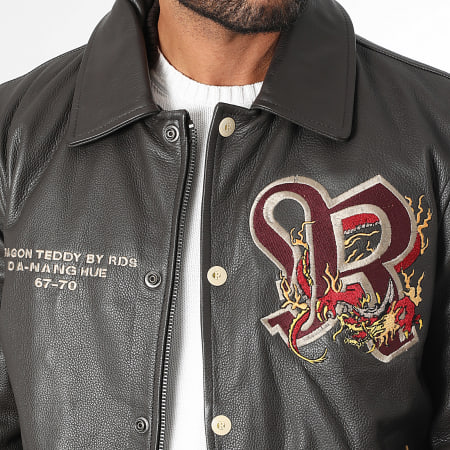 Redskins - Veste Cuir Zippée Dragon Cohiba Marron