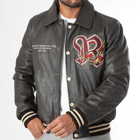 Redskins - Veste Cuir Zippée Dragon Cohiba Marron