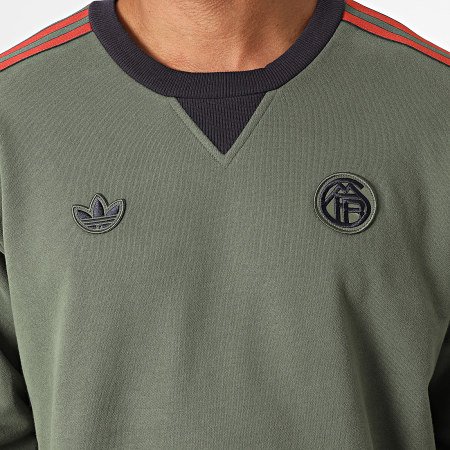 Adidas Sportswear - Sweat Crewneck A Bandes Bayern Munich Icon JM9428 Vert Kaki