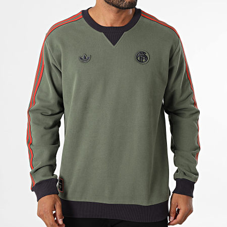 Adidas Sportswear - Sweat Crewneck A Bandes Bayern Munich Icon JM9428 Vert Kaki
