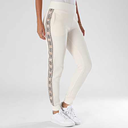 Guess - Pantalon Jogging A Bandes Femme V2YB15-KB3P2 Beige Clair