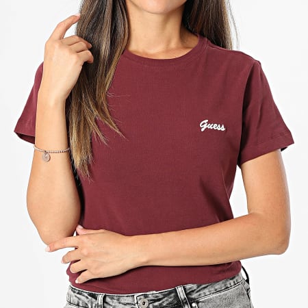 Guess - Tee Shirt Femme V5BI17-KCBF1 Bordeaux