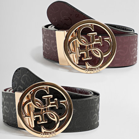 Guess - Cinturón reversible para mujer BW9301 Negro Burdeos