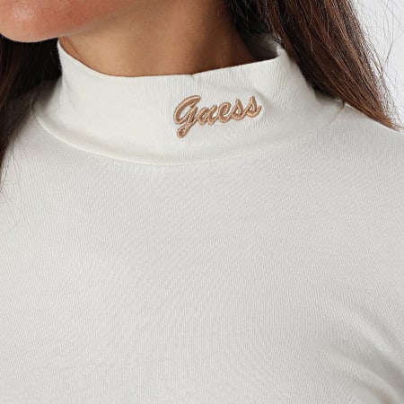 Guess - Damesjurk met lange mouwen en ronde hals V5BK04-KCBF1 Licht beige