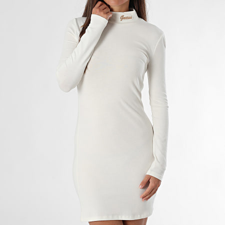 Guess - Damesjurk met lange mouwen en ronde hals V5BK04-KCBF1 Licht beige