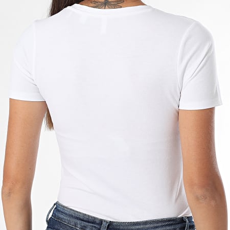 Guess - Tee Shirt Col V Femme O5RI02-KBBU1 Blanc