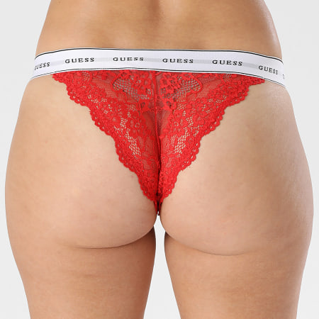 Guess - Culotte Dentelle Femme O97E01 Rouge