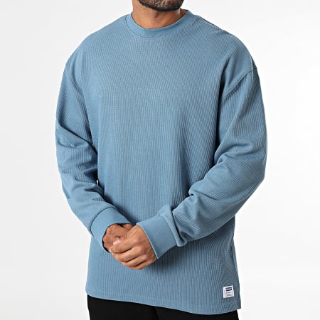 Hugo Blue - Sweat Crewneck Waffle Nuwolo 50534454 Bleu Clair