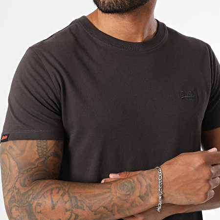 Superdry - Camiseta Essential Logo Bordado M1011245A Gris Carbón