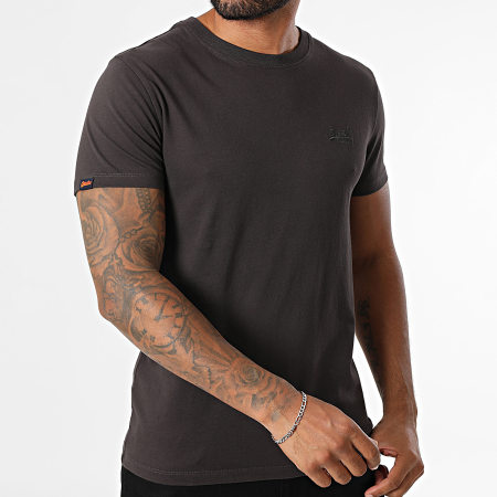 Superdry - Camiseta Essential Logo Bordado M1011245A Gris Carbón