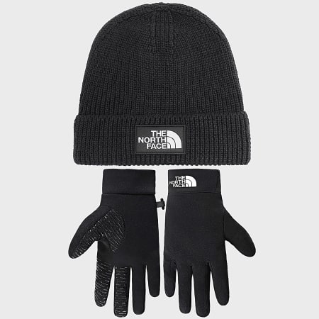 The North Face Lot Bonnet Et Gants Logo Box Rino Noir