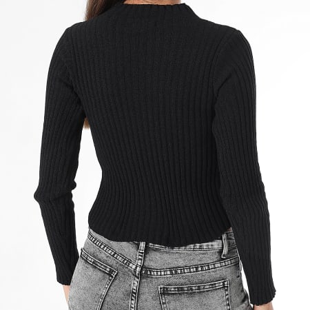 Tiffosi - Pull Col Montant Côtelé Femme Fortuna 10061613 Noir