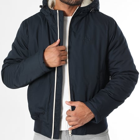 Schott NYC - Chaqueta con capucha y cremallera Bluster 2 Navy