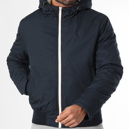 Schott NYC - Chaqueta con capucha y cremallera Bluster 2 Navy