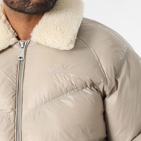 Schott NYC - Collin Beige Mouton Collar Down Jacket