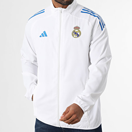 Adidas Sportswear - Veste Zippée A Bandes Real Madrid JP4029 Blanc