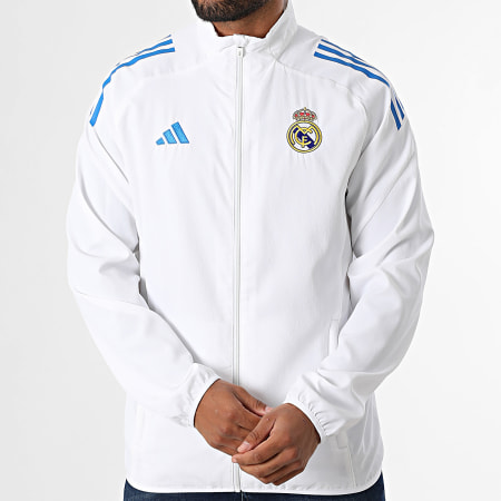 Adidas Sportswear - Veste Zippée A Bandes Real Madrid JP4029 Blanc