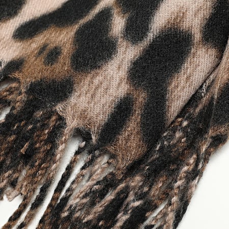 Deeluxe - Echarpe Femme Leslie Beige Noir Marron Leopard