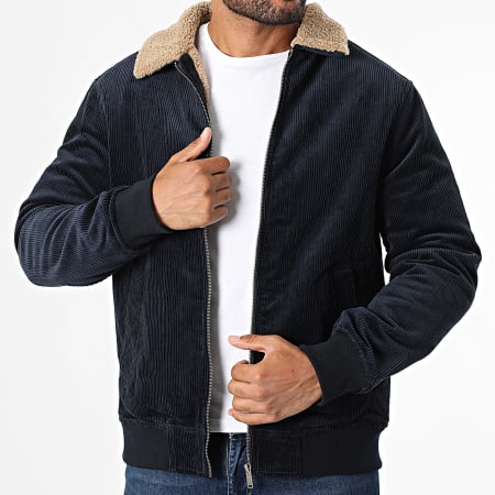 Deeluxe - Veste Zippée Col Mouton Crewel 05V6504M Bleu Marine