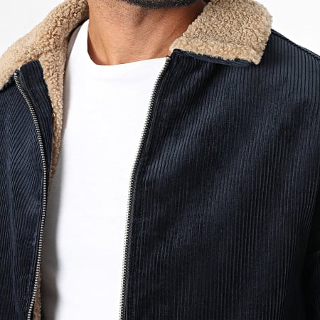 Deeluxe - Veste Zippée Col Mouton Crewel 05V6504M Bleu Marine