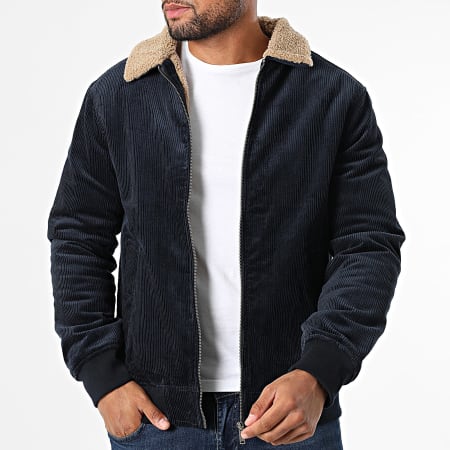 Deeluxe - Veste Zippée Col Mouton Crewel 05V6504M Bleu Marine