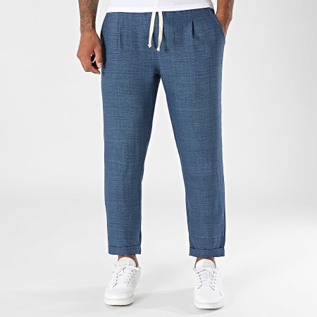 LBO - Lote de 2 pantalones 2297 Negro Azul Marino Efecto Lino