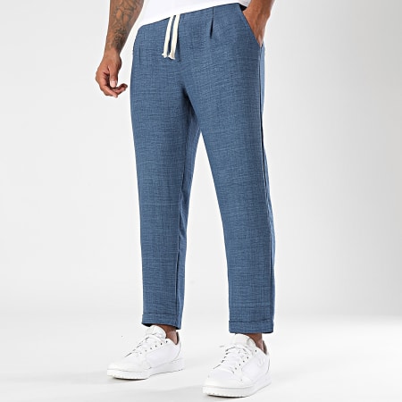 LBO - Lote de 2 pantalones 2297 Negro Azul Marino Efecto Lino