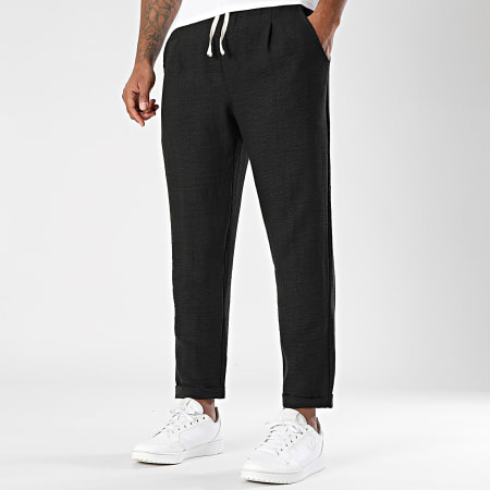 LBO - Lote de 2 pantalones 2297 Negro Azul Marino Efecto Lino