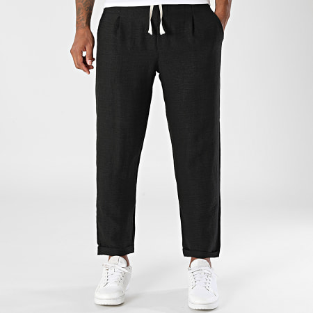 LBO - Lote de 2 pantalones 2297 Negro Azul Marino Efecto Lino