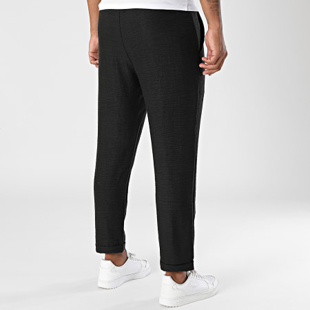 LBO - Lote de 2 pantalones 2297 Negro Azul Marino Efecto Lino