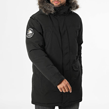 Superdry - Everest M5011929A Zwart Bont Hooded Parka