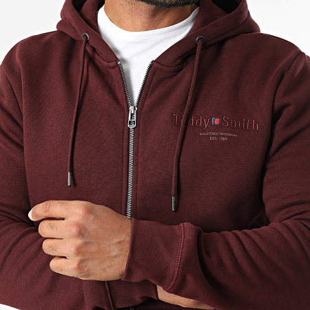 Teddy Smith - Sweat Zippé Capuche Giclass Jim 10917009D Bordeaux