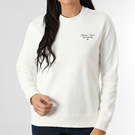 Tommy Jeans - Sweat Crewneck Femme Essential Logo 1960 Beige Clair