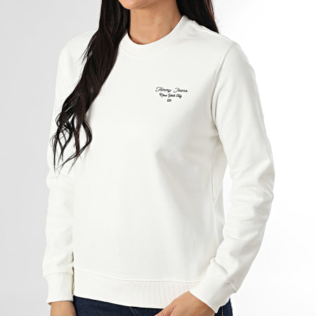 Tommy Jeans - Sweat Crewneck Femme Essential Logo 1960 Beige Clair